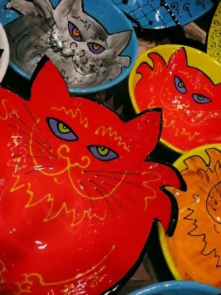 cats ceramic plates