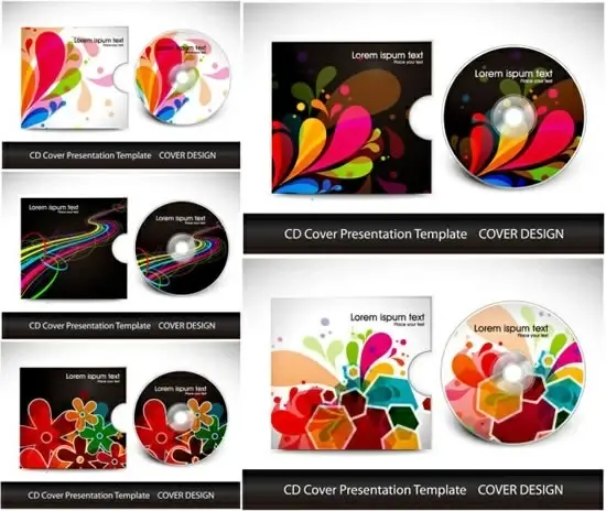 cd package cover templates modern colorful dynamic decor