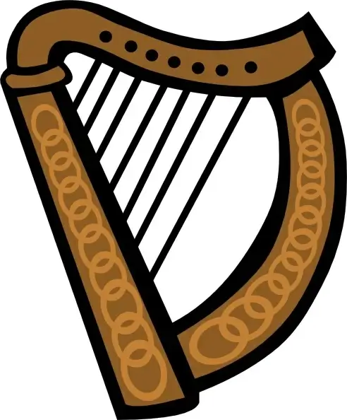 Celtic Harp Simple clip art