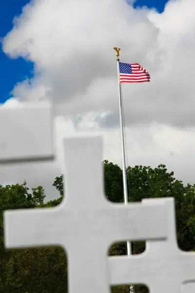 cemetery and flag