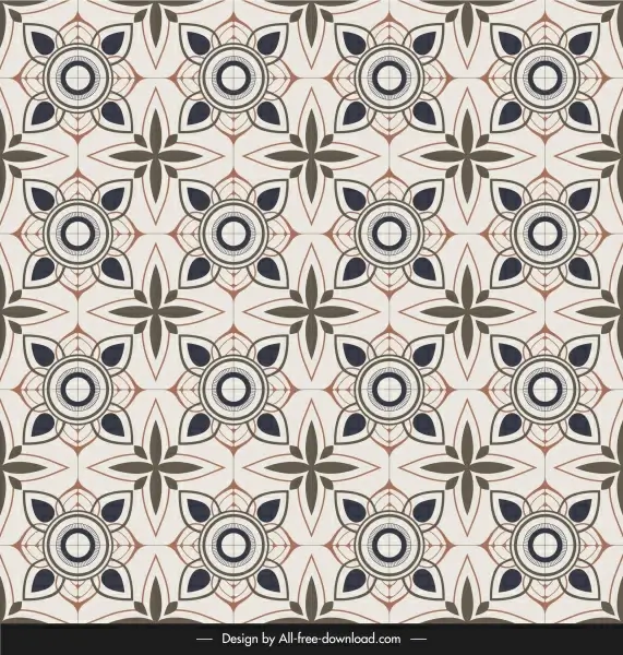 ceramic tile pattern elegant vintage symmetrical petals decor