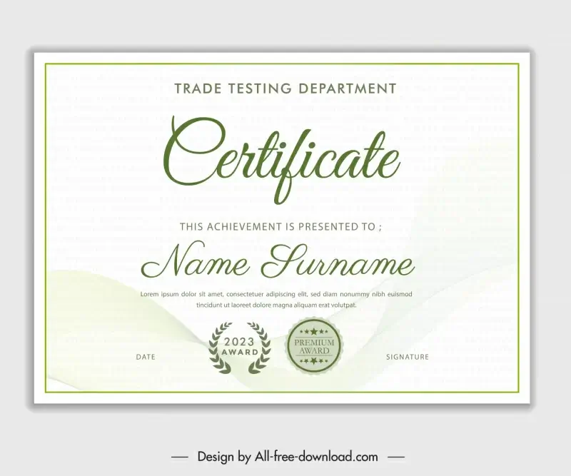 certificate background template elegant blurred waving curves