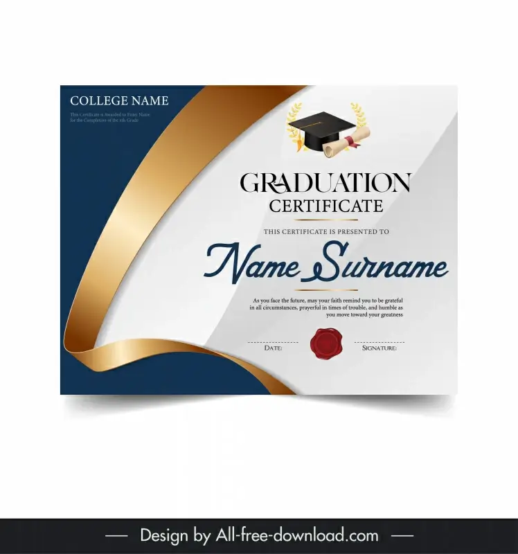 certificate graduation template luxury 3d dynamic