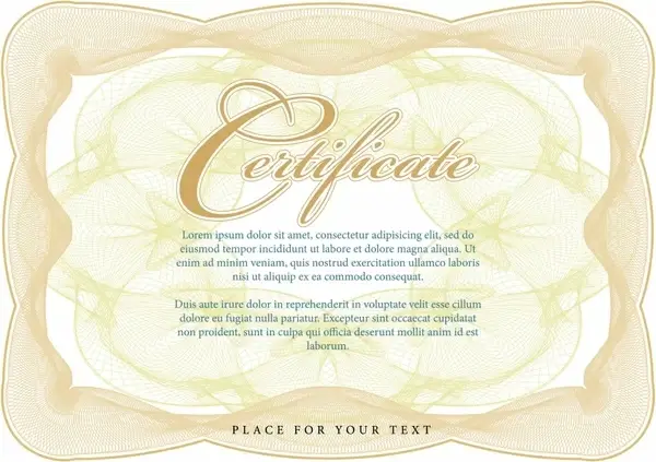 certificate of commendation pattern vector