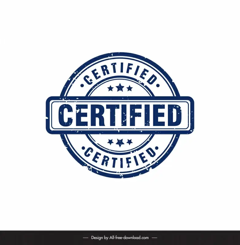 certificate stamp template elegant symmetric circle rectangle shape