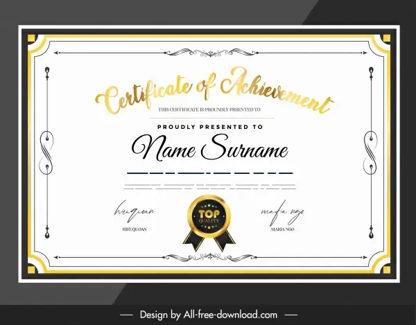 certificate template elegant bright decor
