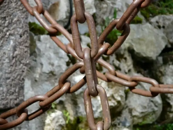 chains links of the chain iron