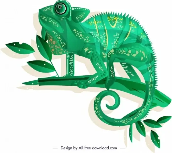 chameleon creature icon dark green sketch