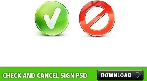 Check and Cancel Sign Free PSD