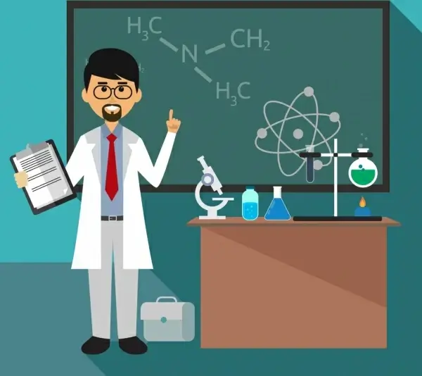 chemistry class background teacher tools chalkboard icons