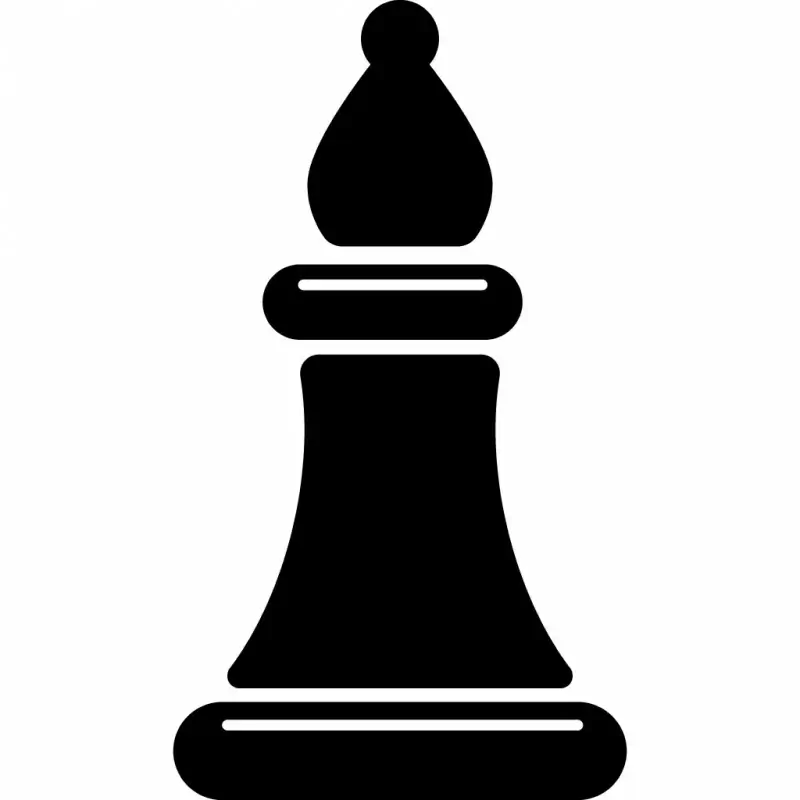 chess bishop sign icon flat silhouette sketch