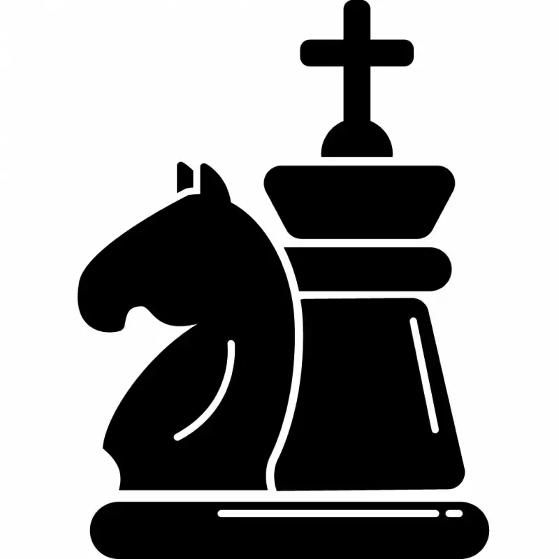 chess sign icon flat black white silhouette sketch