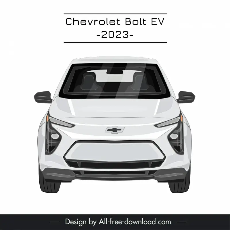 chevrolet bolt ev 2023 car model template symmetric front view