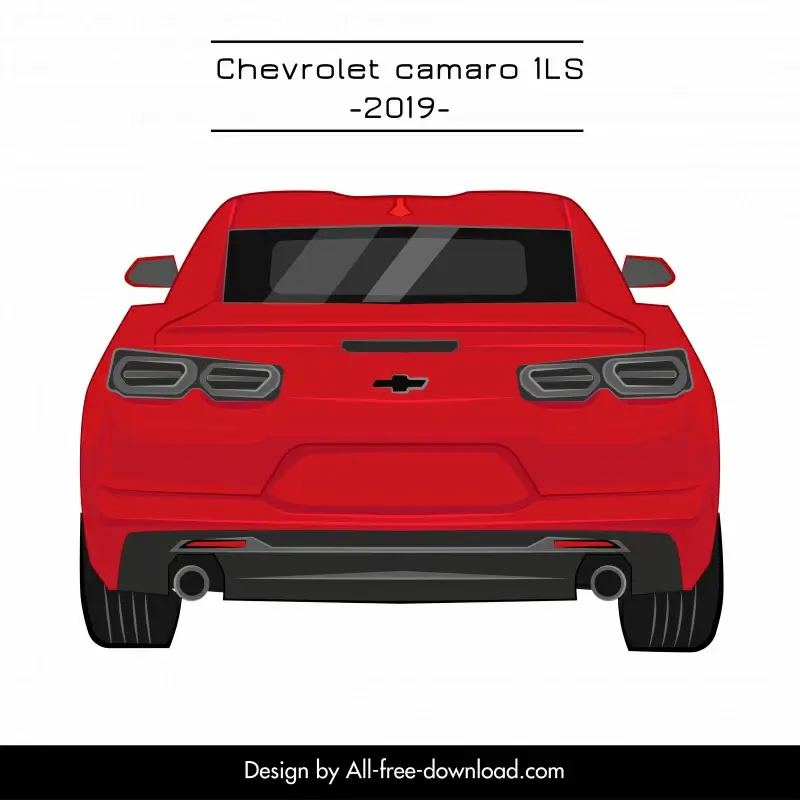 chevrolet camaro 1ls 2019 car model template symmetric back view