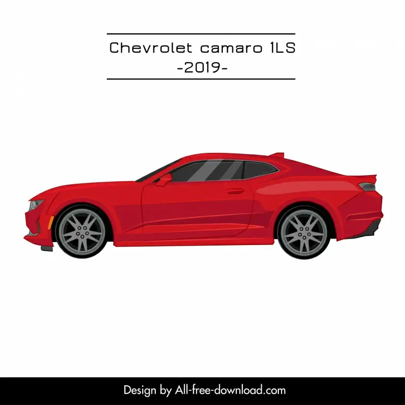 chevrolet camaro 1ls 2019 template flat side view