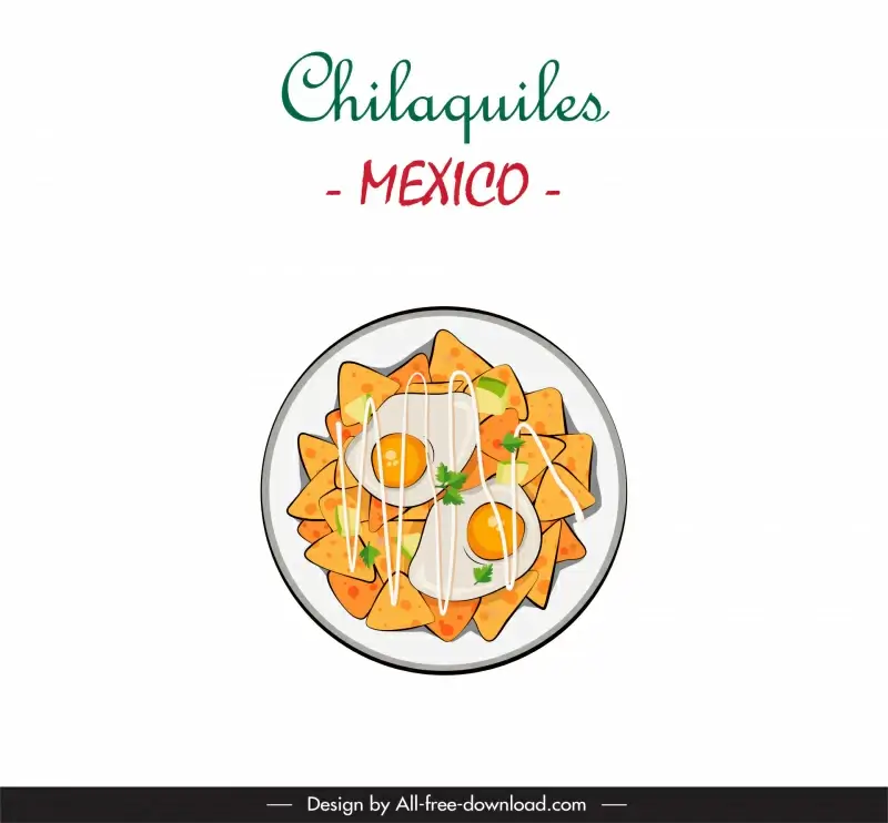 chilaquiles mexico food banner template flat sketch classical design  