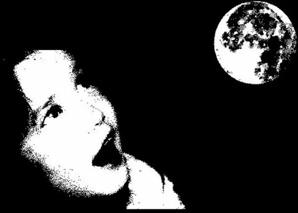 child and moon