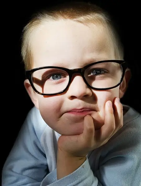 child and optical glasses