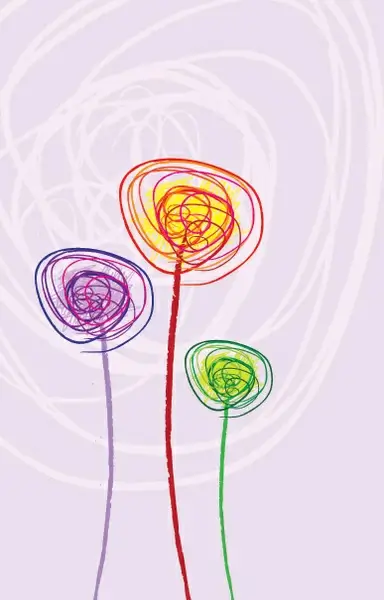 childish flowers vector graphic