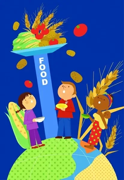 food preservation banner people cereal icons cartoon design