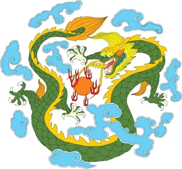 dragon painting classical oriental design