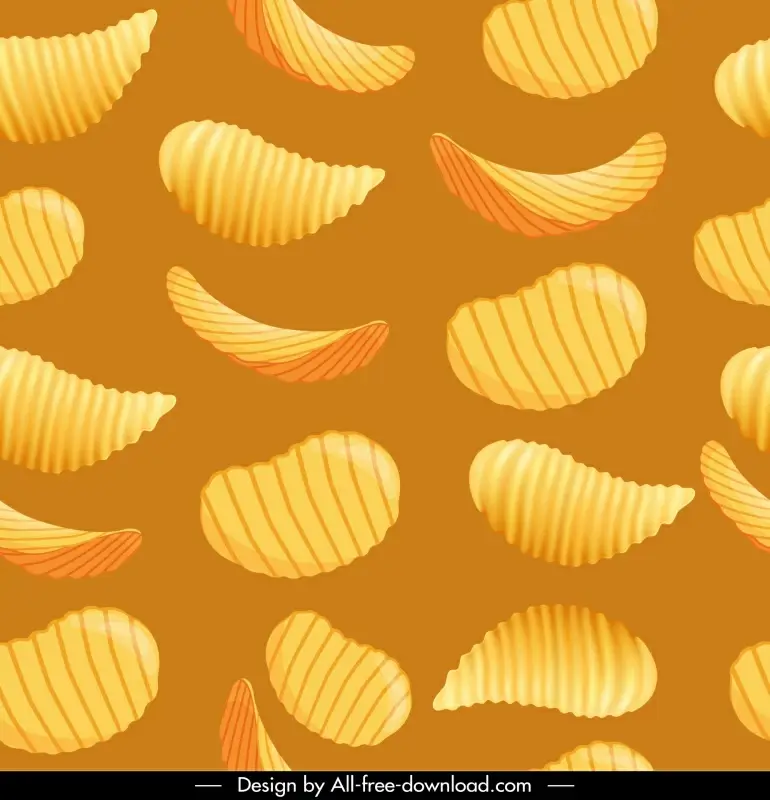 chips pattern template modern sliced cut potatoes sketch