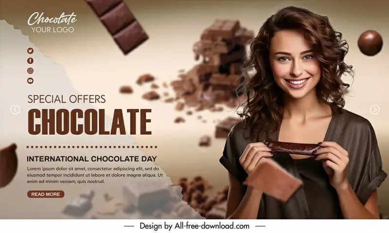 chocolate banner template modern realistic