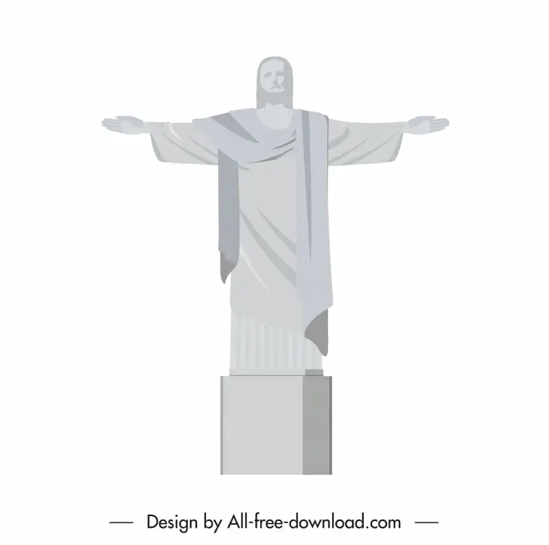 christ the redeemer statue in rio de janeiro icon classical sketch 