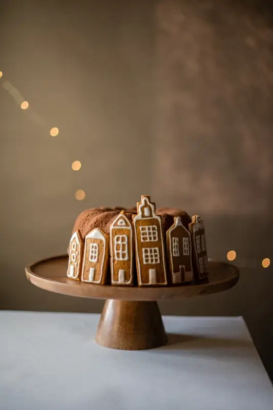 christmas background picture chocolate cake closeup 