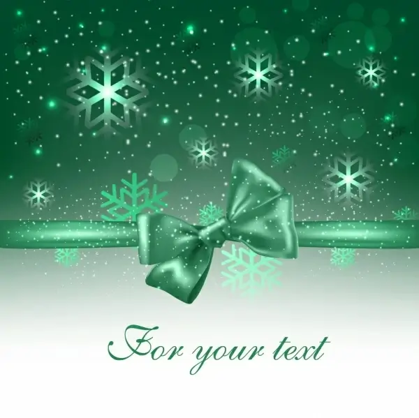 christmas background shiny green decor snowflakes knot icons