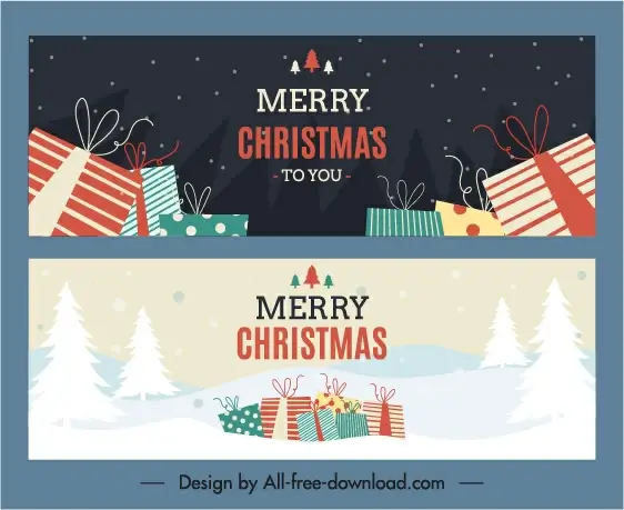 christmas background templates present boxes sketch classic design