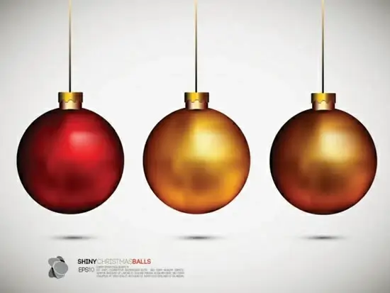 christmas bauble balls icons modern shiny colored design