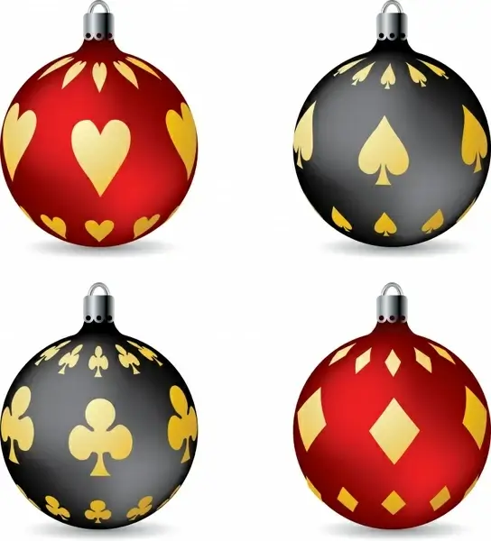 christmas ball templates gambling sign elements decor
