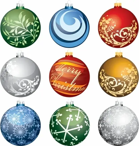 christmas ball templates shiny colorful elegant decor