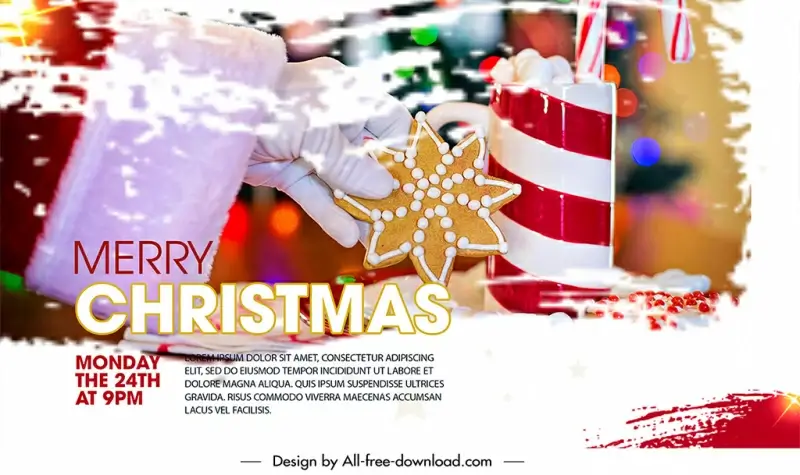christmas banner template modern realistic decorated baubles 
