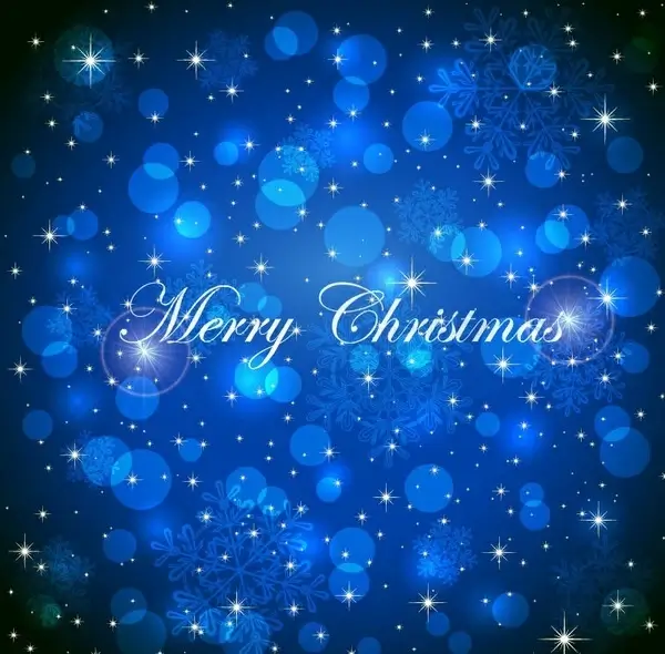christmas blue background with snowflakes vector graphic