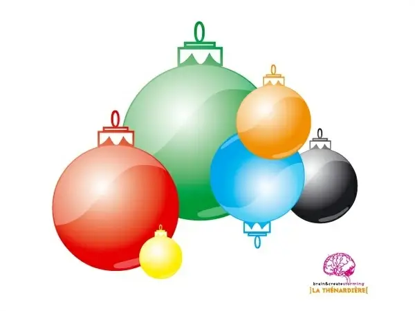 christmas bauble balls vector illustration in color style