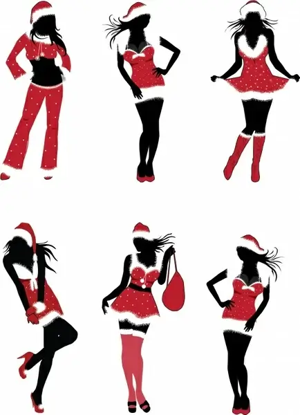 christmas fashion collection model silhouettes sketch