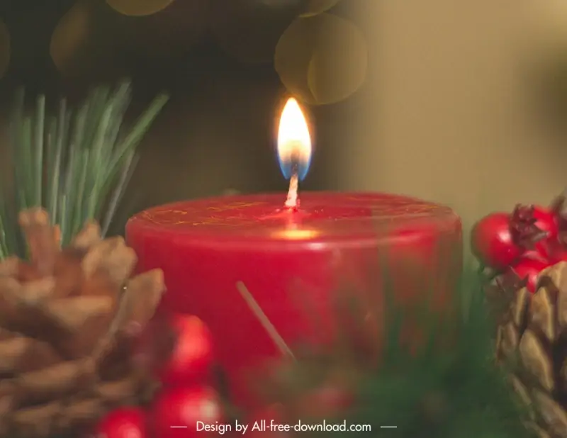 christmas candle brushes backdrop elegant candle closeup 
