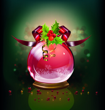 christmas crystal ball design background vector