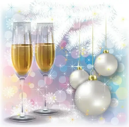 christmas background template modern elegant sparkling champagne balls