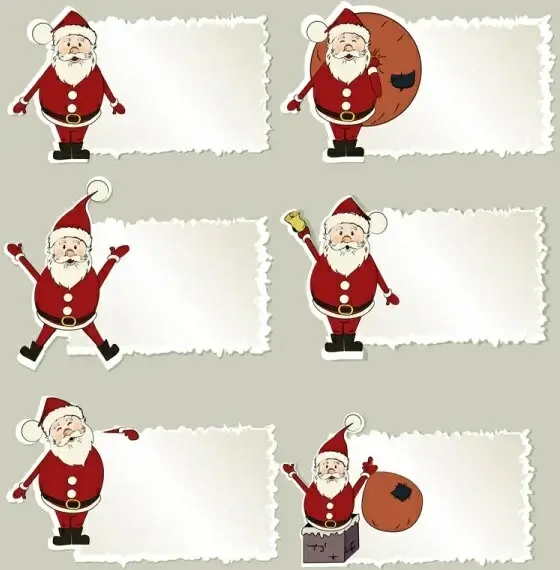 christmas elements stickers 03 vector