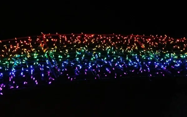christmas light rainbow