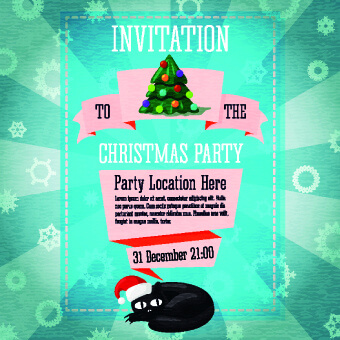 christmas party invitation cover creative vector