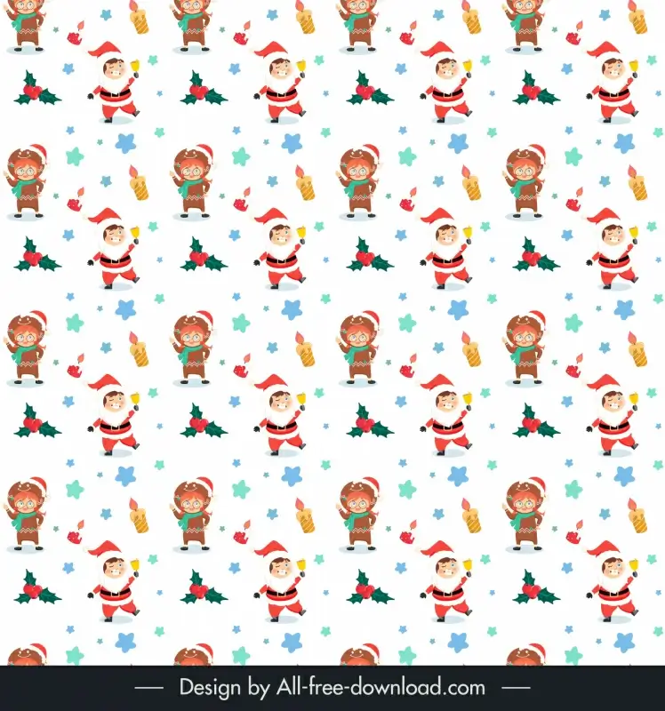christmas  pattern template cute dynamic funny kids xmas decor elements outline 