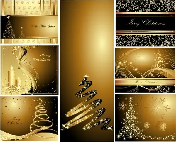 christmas background templates elegant sparkling golden decor