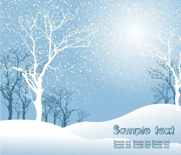 winter scene background bright design treess snow decor