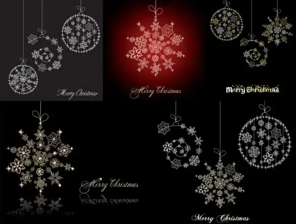 christmas snowflake ornaments vector