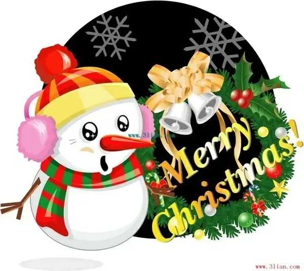 christmas snowman christmas ornaments vector