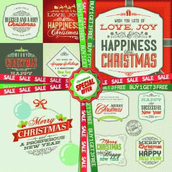 christmas special offer labels vector